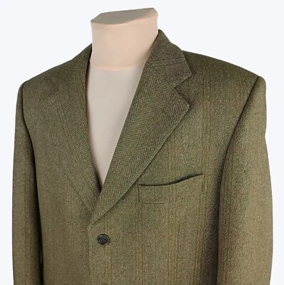 Magee Trefor Jones Mens Brown Wool Tweed Blazer Jacket Size US 42R / EU 52 (L) - Image 1 of 4