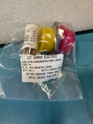 ITT CANNON ELECTRIC CONNECTOR W/GOLD PINS UNUSED JAND38999/20FJ35PA #49 - Image 1 of 2