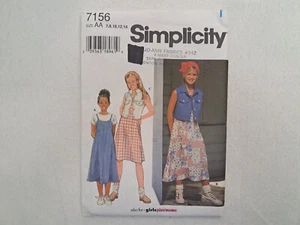 Simplicity Pattern - Girls' Plus Dress and Vest (7-14) #7156 - Uncut - Picture 1 of 5