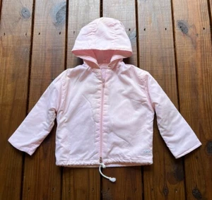 Vintage 80's Mothercare 90 cm baby little girls English pink zip hooded jacket - Picture 1 of 12
