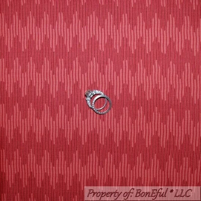 BonEful Fabric FQ Cotton Quilt Red Brick Chevron Zig Zag Stripe Pattern Print US - Image 1 of 4