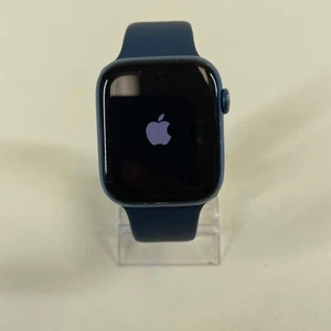 Unlocked Apple Watch Series 7 45MM BLUE Aluminum Blue Sport Loop - Photo 1 sur 6