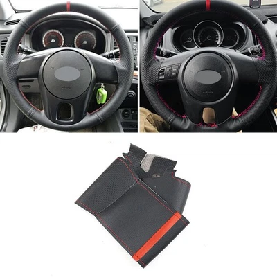 Cubierta de cuero del volante Red-Line para Kia Rio 2009 2010 2011 Soul 2010-2013 Foto 1 de 4