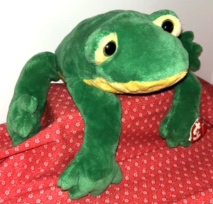 Ty Classic Bayou der Frosch grün gelb krächzende Rassel innen 14 Zoll nicht mehr produziert 2008  - Bild 1 von 9
