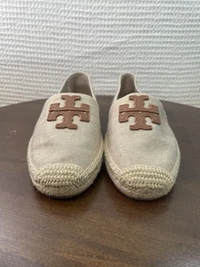Tory Burch Weston Espadrilles Damengröße 8M Slipper Canvas hellbraun neu - Bild 1 von 12