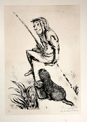 A. Paul Weber Meine Fische Deine Fische. Lithographie 1978, Griffelkunst W 56 - Bild 1 von 3