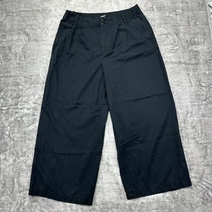 Madewell Hose Damen 12P schwarz harlow weites Bein Lyocell Baumwolle Leinenmischung Crop - Bild 1 von 17