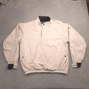 FootJoy DryJoys Pullover Jacket Mens L Beige Waterproof Golf Windbreaker - Picture 1 of 14