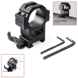 High Profile 30mm Quick Release Scope Mount Ring for 20mm Picatinny Rail Hunting - Picture 1 of 9