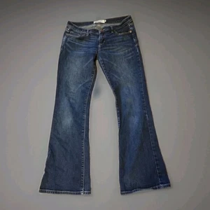 Abercrombie & Fitch Y2K bootcut denim blu scuro a vita bassa invecchiato taglia 4S - Foto 1 di 8