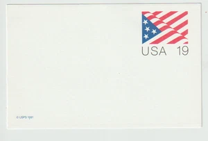 US Scott #UX153 MNH US Flag 19c Postal Card  1991 - Picture 1 of 1