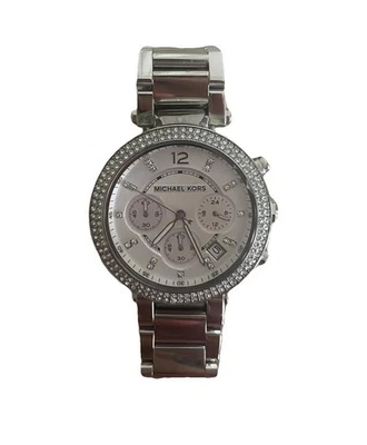 Michael Kors Women's Parker Chronograph Silver Watch 39mm Stainless Steel - Image 1 of 4