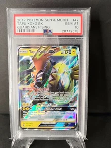 2017 Pokemon Tapu Koko #47 Guardians Rising GC PSA 10 GEM MINT Holo - Imagen 1 de 2