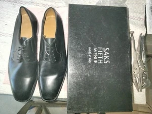 Hugo Boss VTG Men Black Lace Up Made In Italy Shoes 12M $1200 Rare - Picture 1 of 21