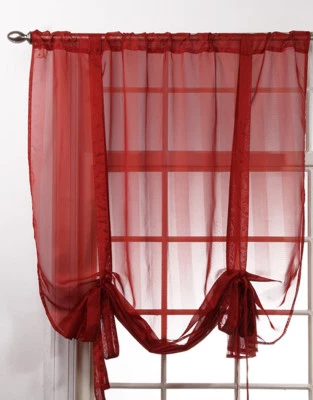 Cenefa de sombra a rayas Stylemaster Lucky con ataduras calidad semi transparente Foto 1 de 2