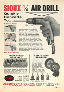 Service Station Magazine Print Ad SIOUX 1963 Air Drill Albertson & Co Sioux City - Picture 1 of 1