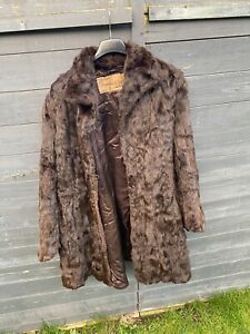 Vintage FURRIERS Mink Fur 3/4 Length Coat Size Large DOMINION FUR NOTTINGHAM