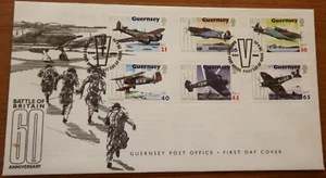 Guernsey: Battle of Britain 60th - 28 April 2000 - FDC + Insert - VGC - Picture 1 of 1