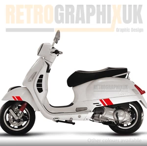 RED - Vespa GTS 300 Super Sport Styled Graphics Stickers Kit - One Colour V23 - Picture 1 of 14
