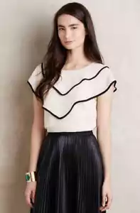NUOVO top con volant a strati Anthropologie di Harlyn taglia M - Foto 1 di 7