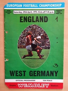 Fußball Programm England West Germany Deutschland 1972 Wembley Elf EM Viertel F. - Picture 1 of 13