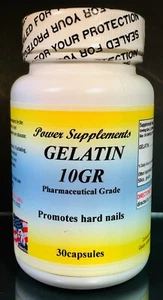 Gelatin 10 Gr, for hard nails - 30 or 60 capsules. Made in USA. - Picture 1 of 4