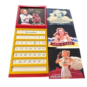 Coca Cola Perpetual Calendar With 4 Pictures Vintage (Only December) - Picture 1 of 10