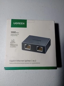 UGREEN 1000Mbps RJ45 Splitter 1 to 2 Ethernet Adapter Extender For PC Laptop TV - Picture 1 of 2