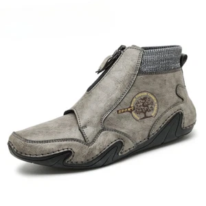Botas de cuero cálidas para nieve para hombre Zapatos informales de invierno Botas al tobillo de caña alta Talla grande - Imagen 1 de 30
