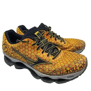 Mizuno Wave Prophecy 3 Mens Size 7.5 Black Yellow Running Shoes Honeycomb - Picture 1 of 12