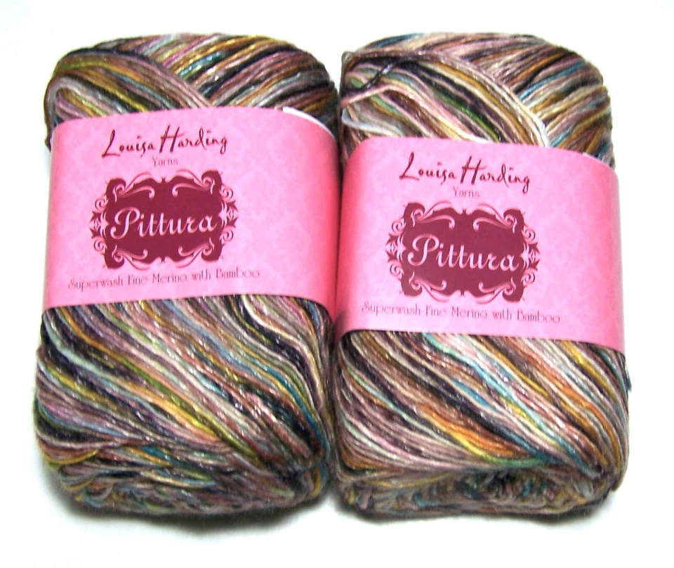 LOT of 2 balls Louisa Harding PITTURA Wool Bamboo yarn #625 VIEW OF TOLEDO - Image 1 of 1