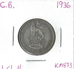 Coin Great Britain 1 Shilling 1936 KM833, silver, George V - Picture 1 of 3