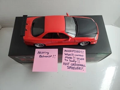 Modified 1999 NISSAN SKYLINE GT-R Red w/Neon Lights 1:18 Artisan Greenlight READ - Image 1 of 4
