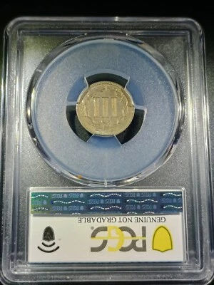  1881 3 Cent Nickel Some Toning Pcgs Certified Cleaned Vf Detail Goldshield - Image 1 of 2