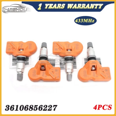 New Set 4Pcs 36106856227 433MHz Orange TIRE PRESSURE SENSOR TPMS For BMW Z4 MINI — 第 1/4 张图片