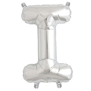 16" SILVER Letter I Mylar Foil Balloon 1 pc Party BackDrop Decorations Supply - Picture 1 of 8