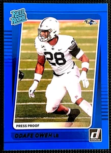 Tarjeta de novato Panini Odafe Oweh 2021 clasificación radiocontrol Donruss azul prueba de prensa #345 - Imagen 1 de 2