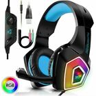 Gaming Headset RGB LED 3.5mm Mic Headphones For Xbox One PS5 Nintendo Switch PC