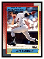 1990 Topps Major League Debut 1989 #109 JEFF SCHAEFER Chicago White Sox