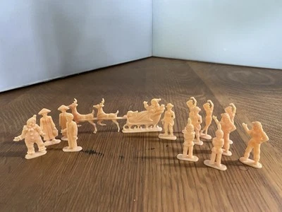 Lote de 14 adornos para cupcakes de plástico duro rosa de colección de los años 50 Payaso indio de Santa Foto 1 de 4