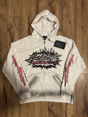 Really Point Drip Y2K Fur Rhinestones Full Skull Print Zip Hoodie