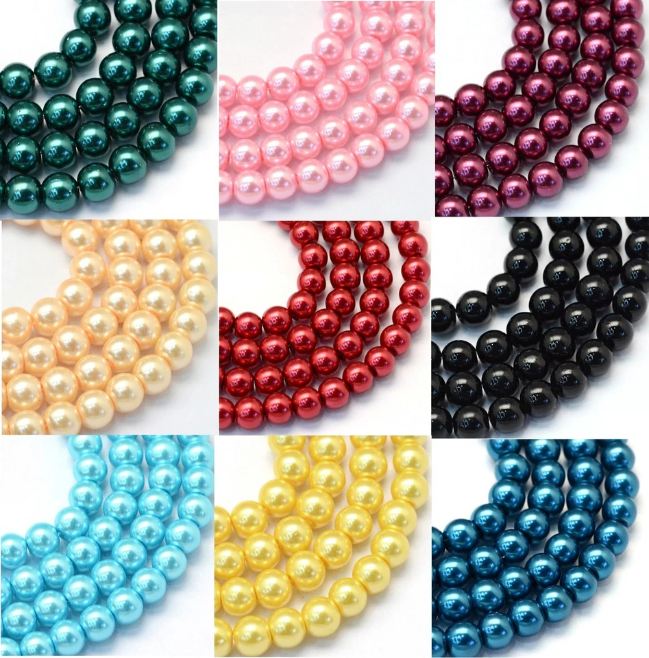 Glass Pearl Round Beads 3mm (approx) Jewellery Making - 1 Strand ( 190+ beads ) - Image 1 of 1