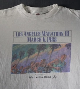 Vintage Los Angeles Marathon Shirt Herren Large 1988 Mercedes Benz Running 80er - Bild 1 von 7