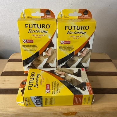 Futuro Restoring Dress Socks For Men XL Firm 3 Pair Brand New - Image 1 of 4