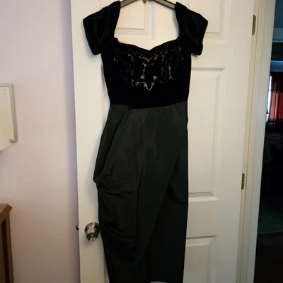 Vestido de cóctel vintage años 50 terciopelo y tafetán Foto 1 de 4