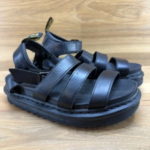 Dr.Martens Blaire Women Size 8 EU 39 Black Chunky Sandals Strappy Ankle Strap - Picture 1 of 10