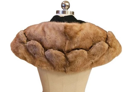 COLLAR DOBLE CHAL VISÓN FESTONEADO VINTAGE AÑOS 60 - SIN ABRIGO Foto 1 de 4