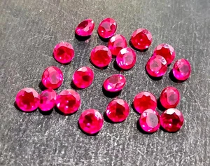 Natural CEYLON Red Ruby 4 mm Round Cut Lot 28 Pcs Certified A+ Loose Gemstone - Picture 1 of 4