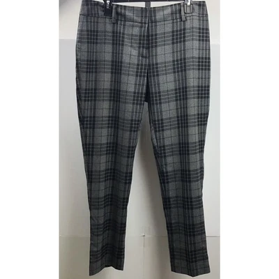 Pantalones de vestir de lana Lands' End para mujer Petite 10P gris a cuadros tiro medio ajustados forrados en la pierna Foto 1 de 4