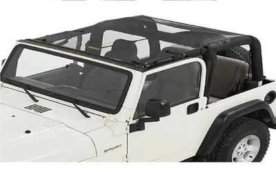 Bestop 52404-11 Black Sun Bikini Safari Style Mesh Soft Top for Jeep Wrangler TJ - Imagem 1 de 4